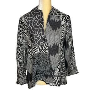 ANU Art to Wear Wool Jacket Top Blouse One Button Size Small